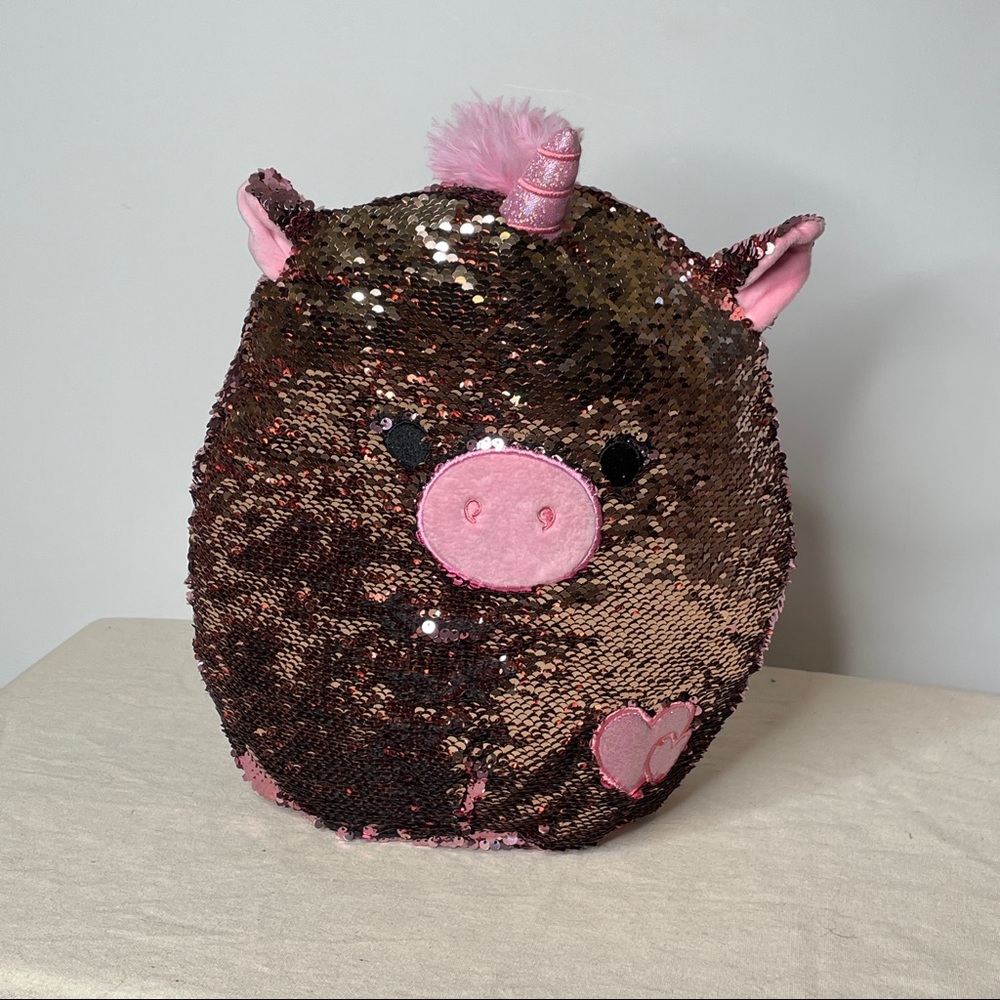 Squishmallow Unicorn Pig Sequins Reversible 12" Pink Plush Toy Animal